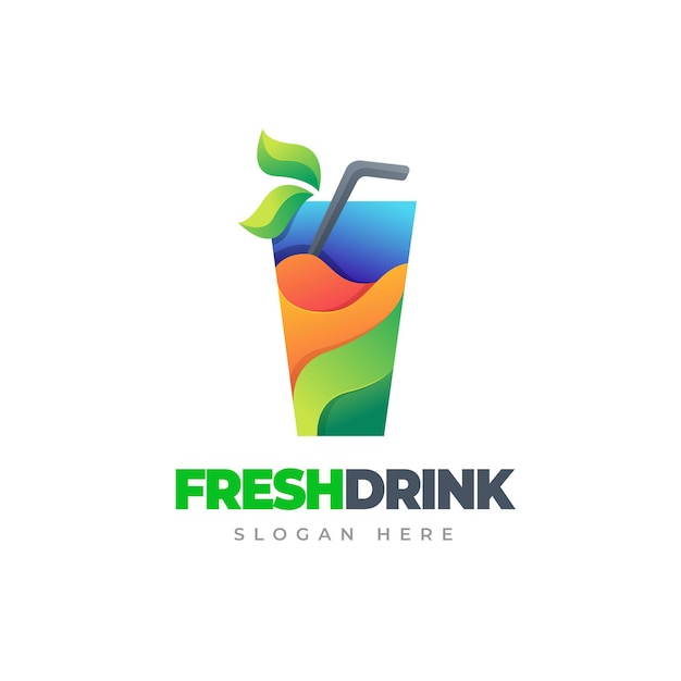 Juice modern gradient colorful logo fresh drink colorful logo