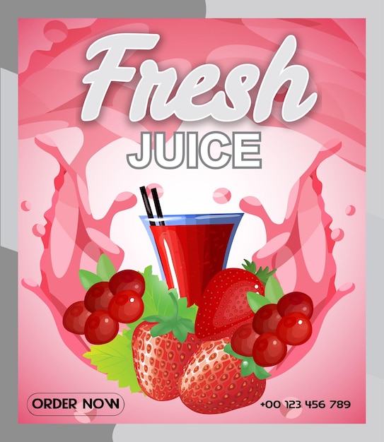 Vector juice poster design template vector