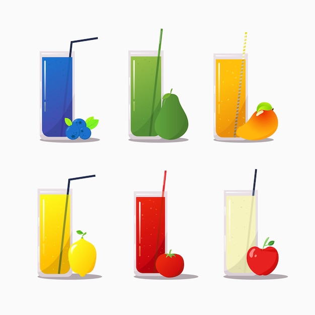 Vector juice set illustration