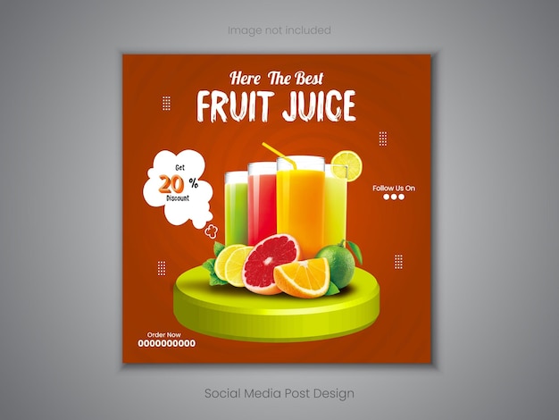 Vector juice social media post design