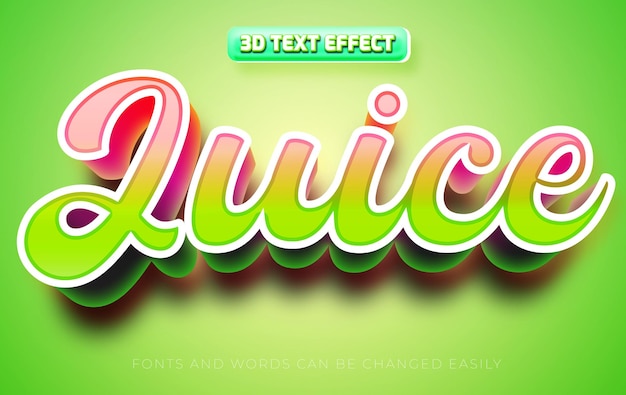 Juice soft smooth 3d editable text effect style