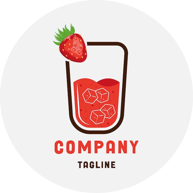 Vector juice strawberry logo