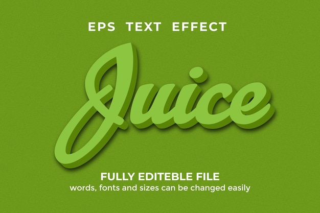 Juice Text Effect 3d Style Editable Premium Vector