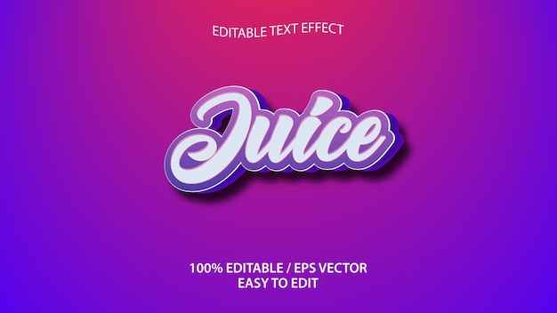 Juice text effect eps Premium Vector