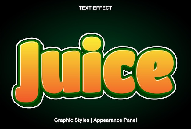 Juice text effect with graphic style and editable