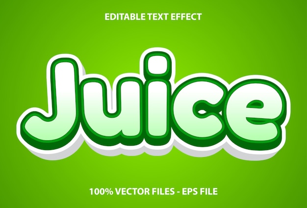 Juice text effect with green color design for template and editable