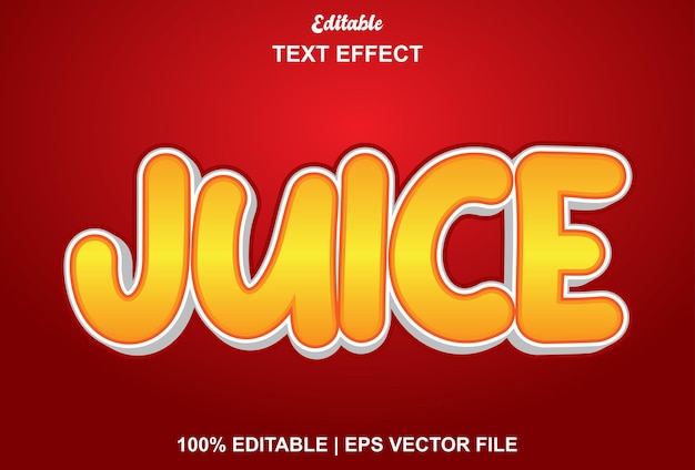 Juice text effect with red and orange color editable