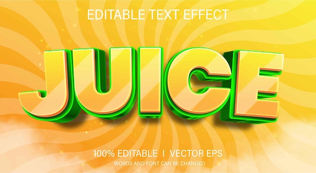 juice vector tekst effect met modern stijlontwerp