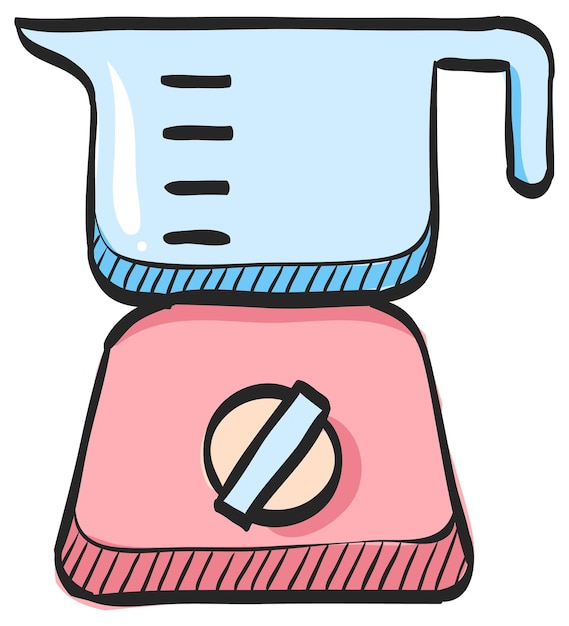 Vector juicer icon in hand drawn color vector illustration