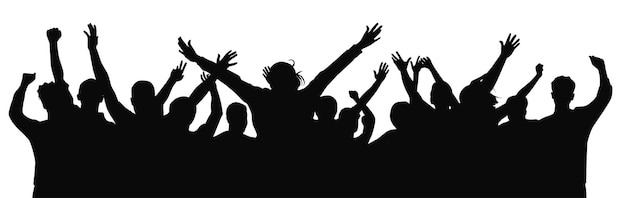 Juichende menigte bij een concert mensen die hand opsteken bij het concert