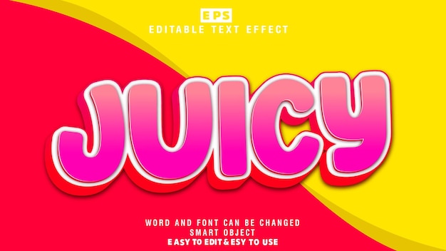 Juicy 3d Editable Text Effect Vector With Background