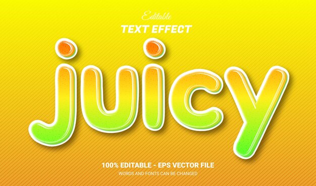 Vector juicy editable text effect