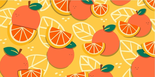 Juicy fresh oranges doodle pattern exclusive