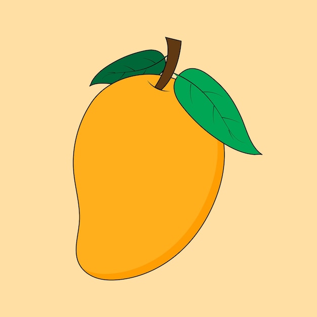 Vettore illustrazione di vettore di frutta succosa mango