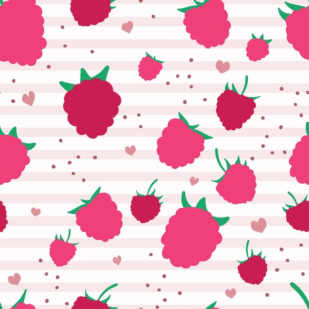 Juicy raspberries. Seamless background.