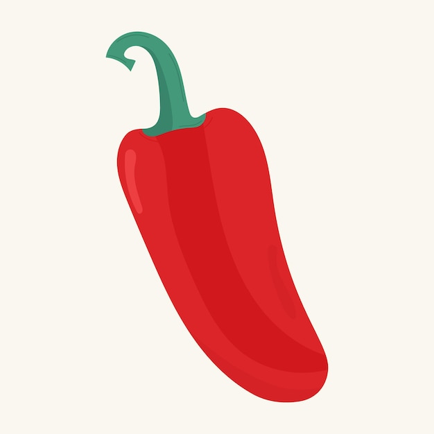 Juicy rode peper paprika illustratie op witte geïsoleerde achtergrond