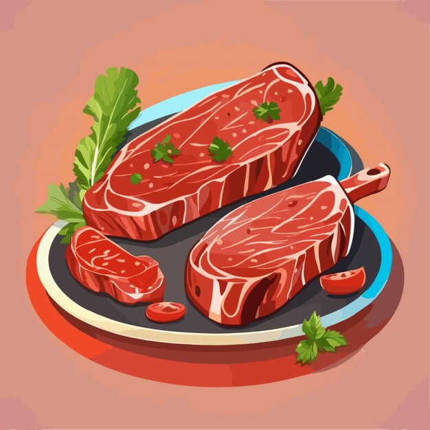 Vector juicy steaks vector op een witte achtergrond