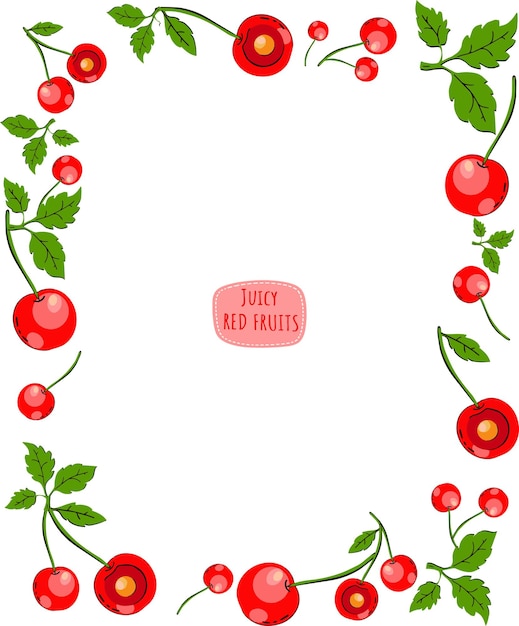 Vector juicy strawberries red grapefruit berries vector on a white background