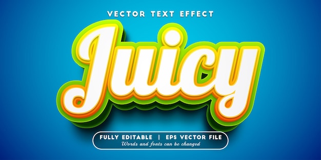 Vector juicy text effect, editable text style