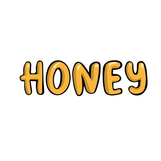 Vector juicy yellow calligraphy inscription honey vector