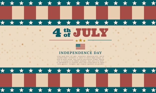 Vettore 4 luglio disegno di sfondo del giorno dell'indipendenza in stile retrò