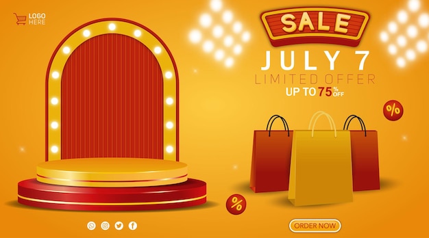 July 7 limited offer sale with podium banner template