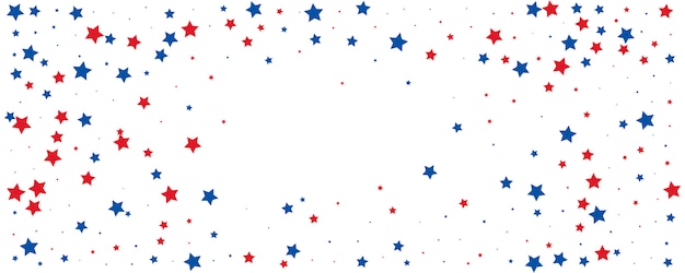 7月4番目の星紙吹雪バナー。独立記念日の背景