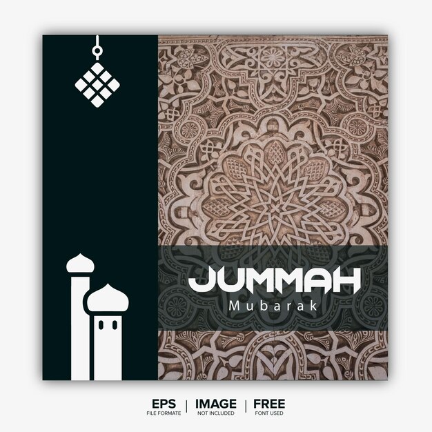 Jummah mubarak wishes banner for social media feed