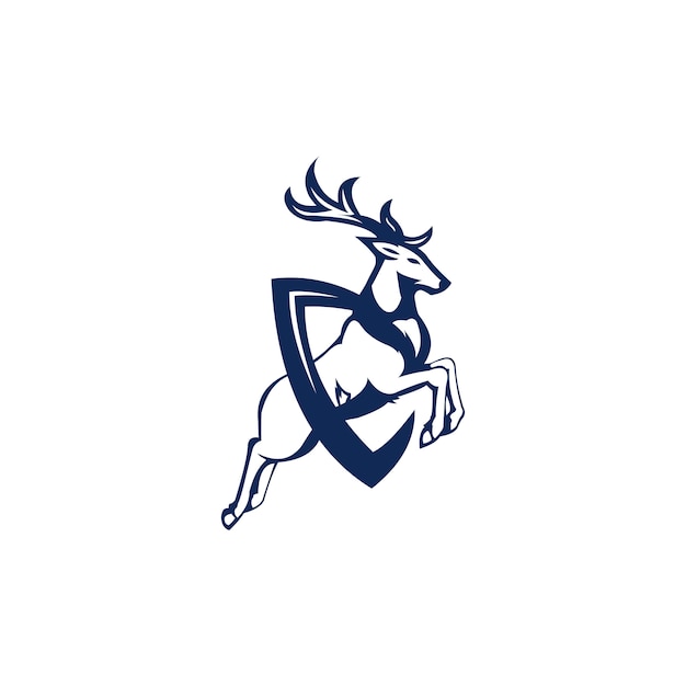 Vector jump deer logo illustration