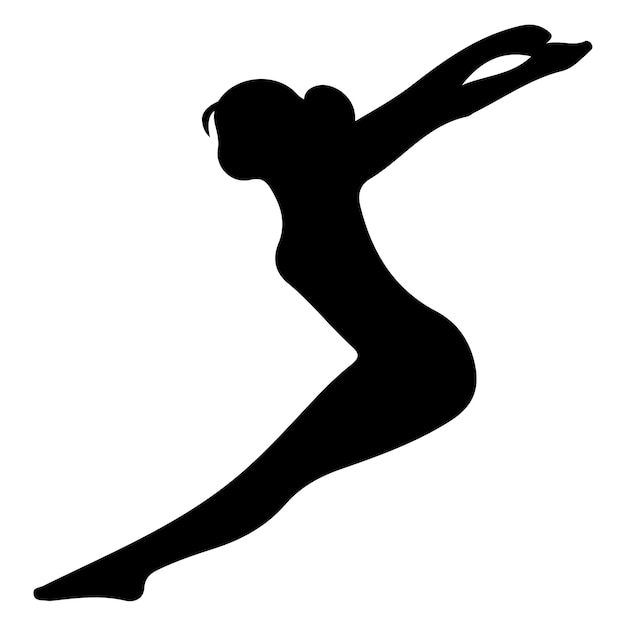 Vector jump girl silhouette vector illustration