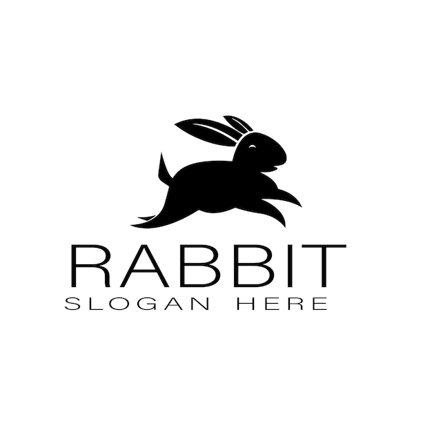 Jump Rabbit logo minimalisme logo ontwerp