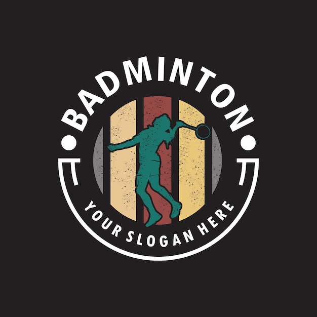 Jump smash badminton silhouet logo