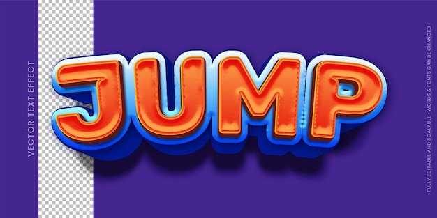 Jump text editable 3d style text tittle