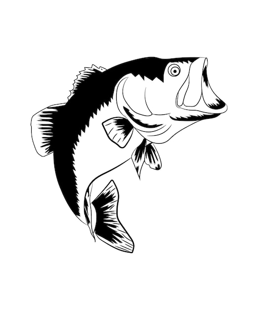 Jumping big fish vector