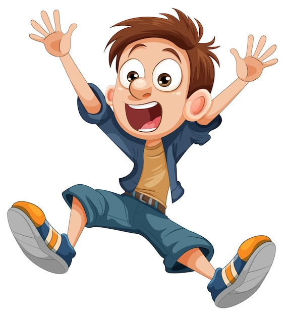 Jumping Boy Cartoon Character