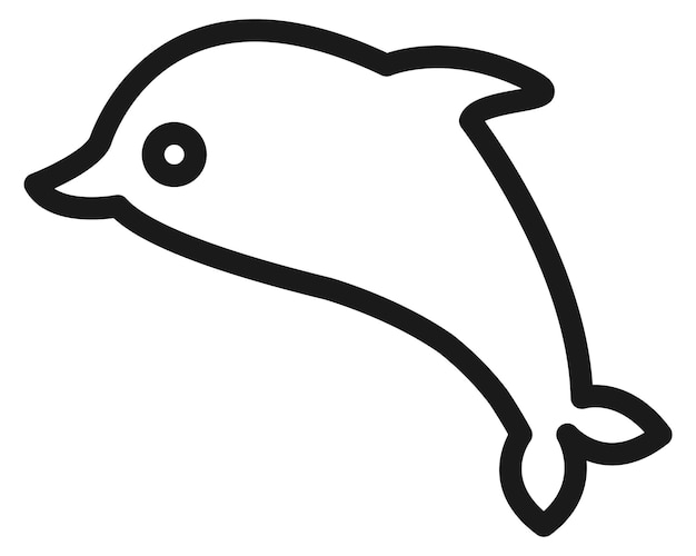 Jumping dolphin line icon Marine animal symbol