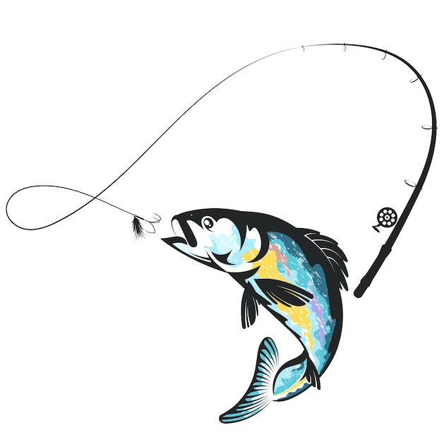 jumping fish and fishing rod design