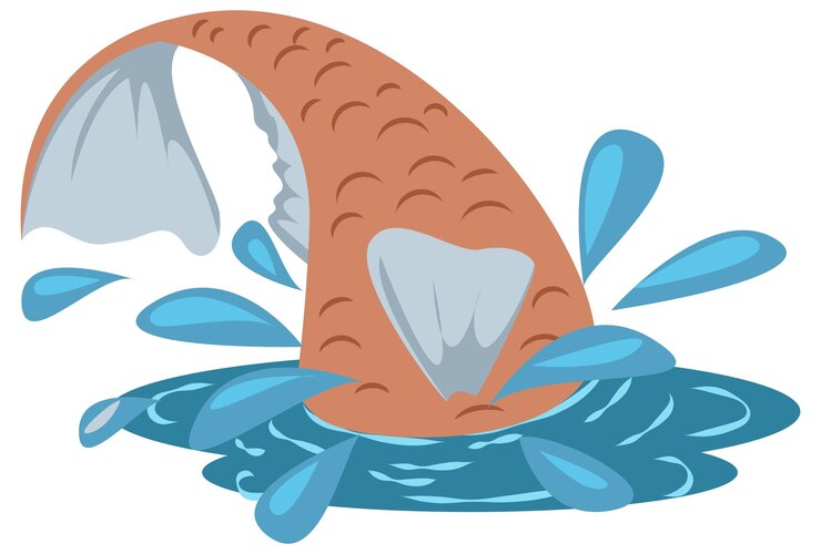 Vector jumping fish splashing water illustration design