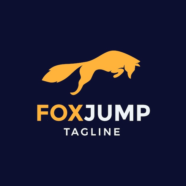 Jumping fox mascot vector logo design