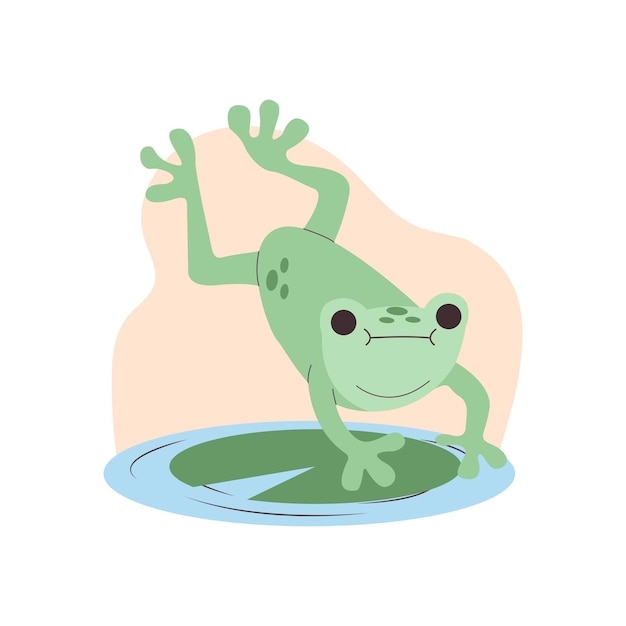 Jumping Frog Vector Pet Illustration Sticker