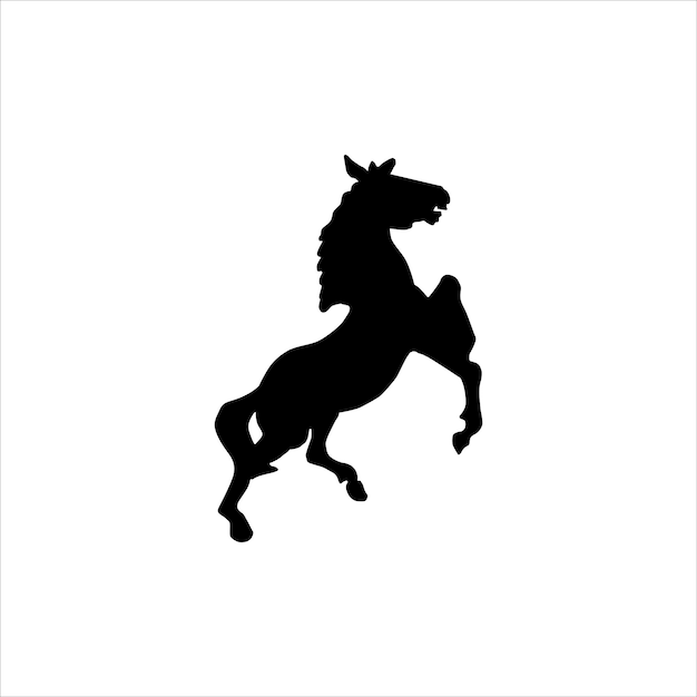 Vector jumping horse silhouette vector illustration design