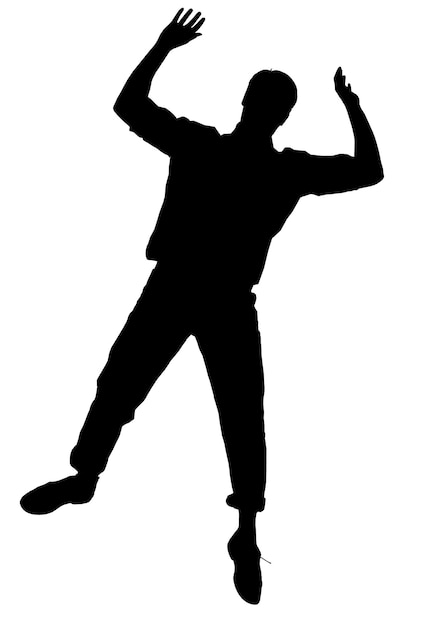 Вектор Силуэт прыгающего человека на белом фоне векторная иллюстрация в плоском стиле