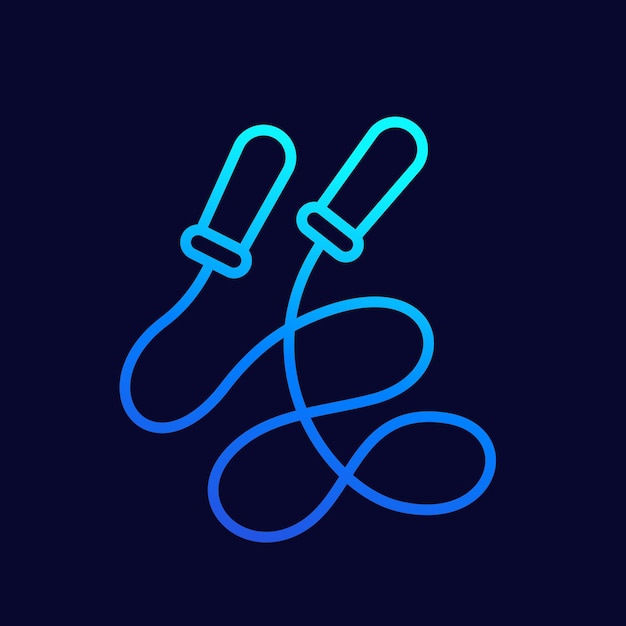 Vector jumping rope icon line vector