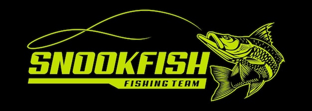 Jumping Snook fish fish logo изолированный фон современный винтажный деревенский дизайн логотипа отлично подходит для использования в качестве логотипа и бренда любой рыболовной компании