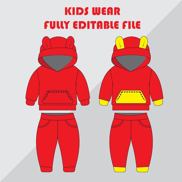 Vector jumpsuit tracksuit for kids toddlers