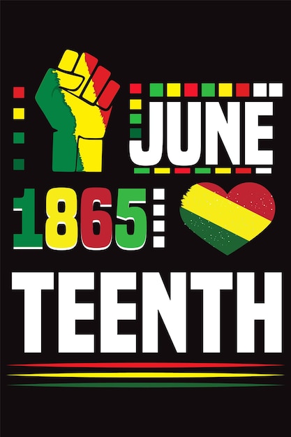 Vector june 1865 teenth day t shirt design