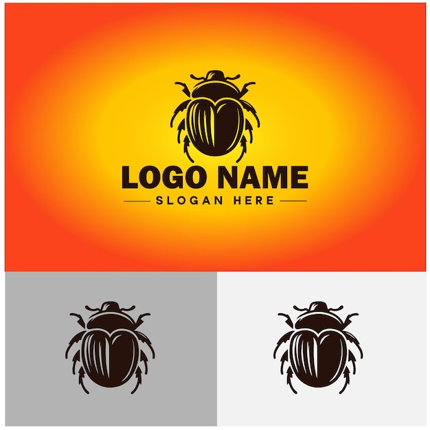 June bug bee logo icon vector for business brand app icon June bug Insect bee logo template