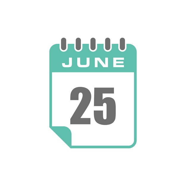 June Calendar Icon Vector Template