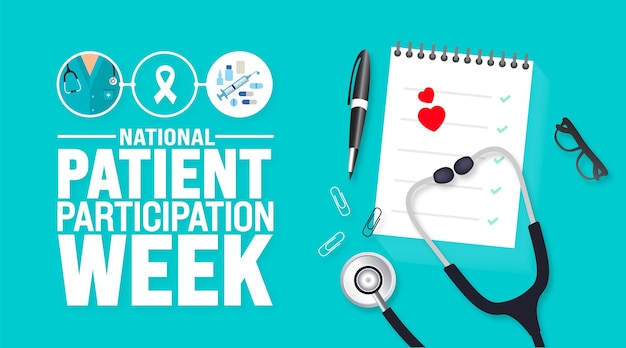 Vector june is national patient participation week background template holiday concept use to background