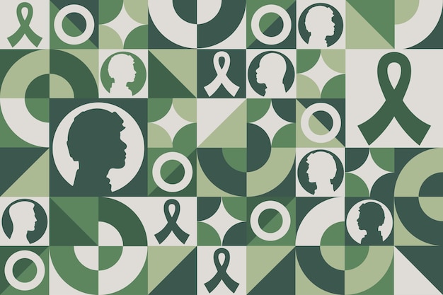 Июнь - Национальный месяц осведомленности о ПТСР Бесшовный геометрический узор Шаблон для фонового баннера Карточный плакат Векторная иллюстрация EPS10
